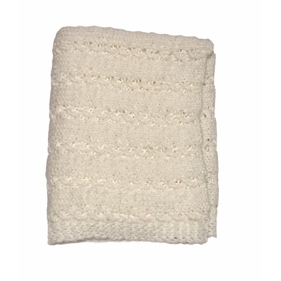 Handmade White Blanket 25x45 - Picture 1 of 3